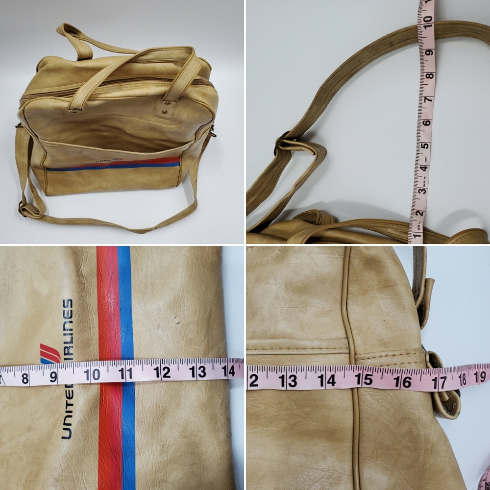 United Airlines Leather Stewardess Bag Vintage 70s - Picture 6 of 7